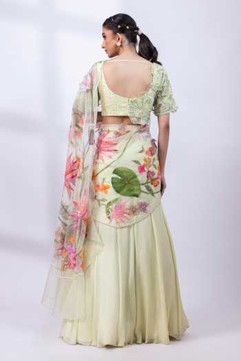 Smriti By Anju Agarwal Verdant Eclat Blouse Lehenga Set 