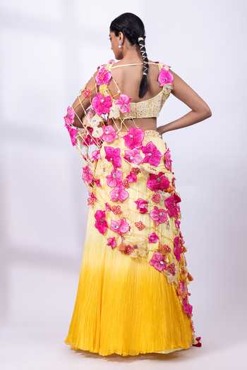 Smriti By Anju Agarwal Nomade Bloom Lehenga Set