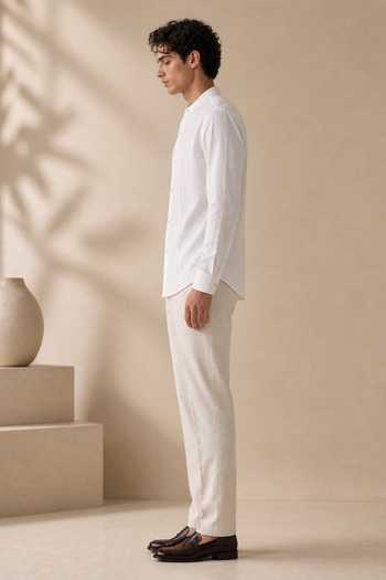 Buy Mayank Modi - Men White Cotton Frosted Coconut Meridian Shirt Online at Aza Fashions Buy_Mayank Modi - Men_White Cotton Frosted Coconut Meridian Shirt _Online_at_Aza_Fashions