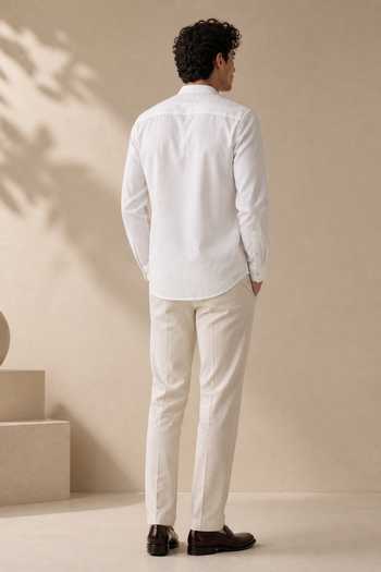 Mayank Modi - Men Frosted Coconut Meridian Shirt