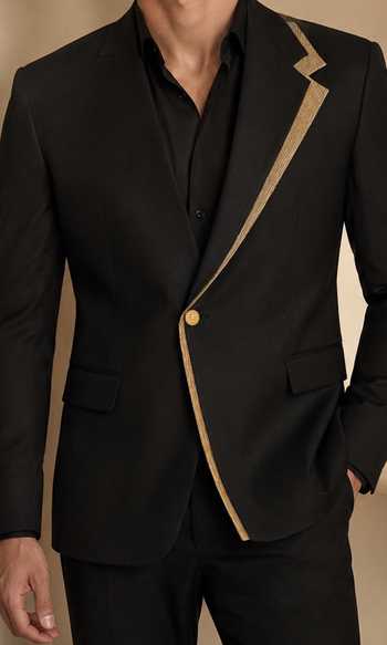 Mayank Modi - Men_Black Silk, Cotton Maple Drizzle Float Blazer _Online_at_Aza_Fashions