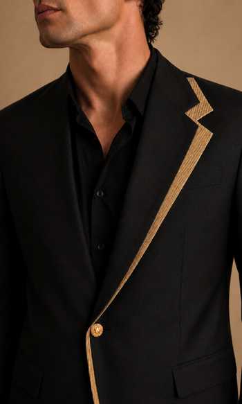 Buy_Mayank Modi - Men_Black Silk, Cotton Maple Drizzle Float Blazer _Online_at_Aza_Fashions