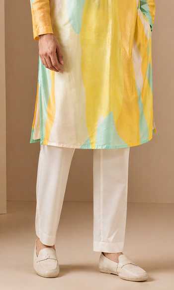 Buy_Mayank Modi - Men_Blue Muslin Citrus Mint Sovereign Printed Kurta Set _Online_at_Aza_Fashions
