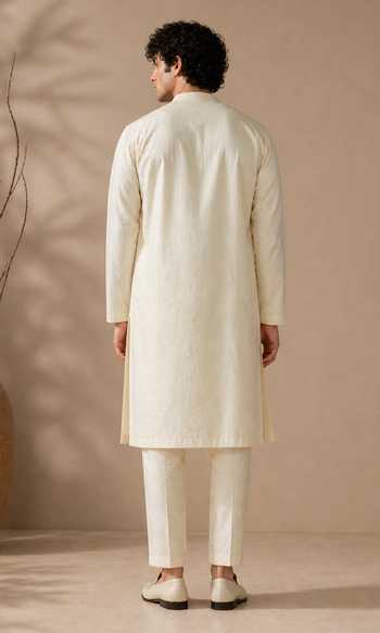Mayank Modi - Men Sand Luxe Shirt Kurta Set 