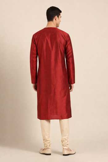 Mayank Modi - Men Toasted Ginger & Botanical Glaze Printed Kurta Set 