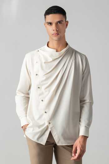 Amit Arora Asymmetrical Drape Shirt 