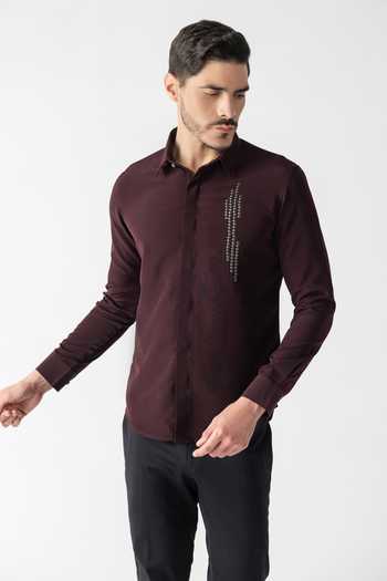 Amit Arora Placed Hand Embroidered Shirt 