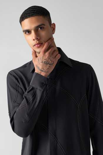 Buy Amit Arora Black Cotton, Acetate Shirt Online at Aza Fashions Buy_Amit Arora_Black Cotton, Acetate Shirt _Online_at_Aza_Fashions