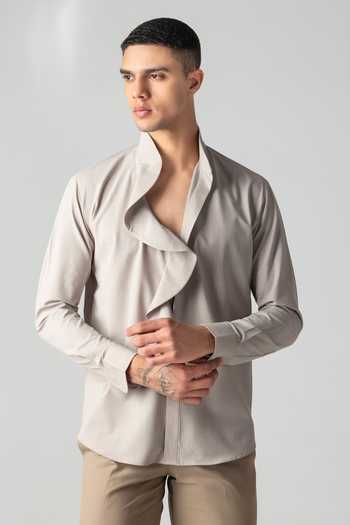 Amit Arora Front Frill Pattern Shirt 