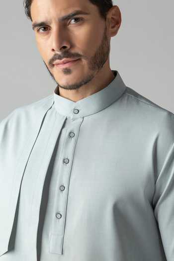 Amit Arora Blue Tencel Asymmetrical Draped Shirt Online at Aza Fashions Amit Arora_Blue Tencel Asymmetrical Draped Shirt _Online_at_Aza_Fashions