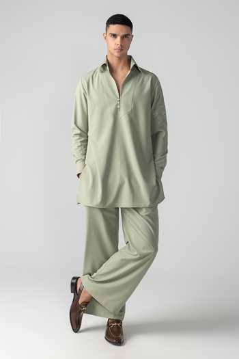 Amit Arora Placed Embroidered Kurta & Palazzo Set 