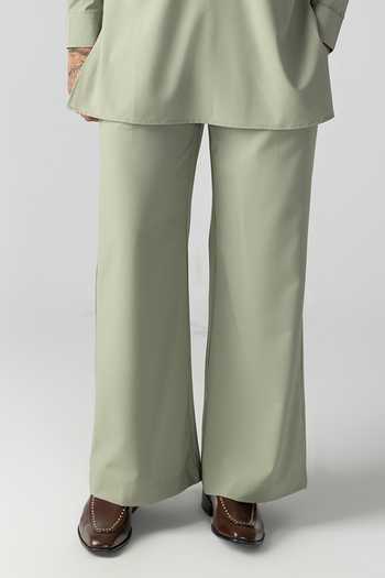 Amit Arora_Mint Crepe Placed Embroidered Kurta And Palazzo Set _Online_at_Aza_Fashions
