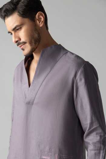 Buy Amit Arora Purple Linen Kurta And Palazzo Set Online at Aza Fashions Buy_Amit Arora_Purple Linen Kurta And Palazzo Set _Online_at_Aza_Fashions