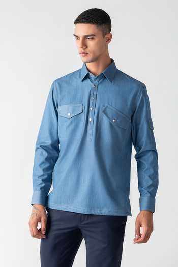 Amit Arora Rayon Denim Shirt 