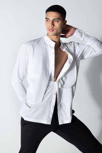 Amit Arora Asymmetrical Draped Shirt 