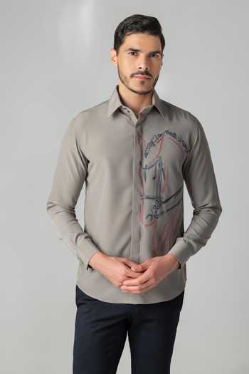 Amit Arora Horse Embroidered Shirt 