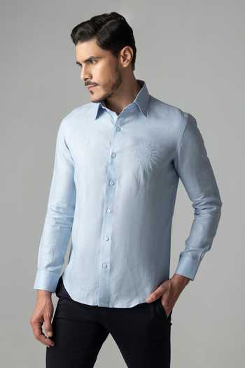 Amit Arora Linen Embroidered Shirt 