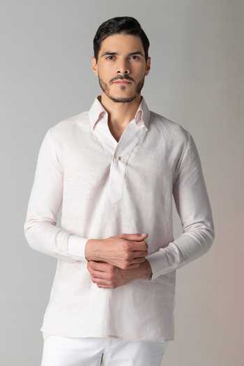 Amit Arora Linen Kurta Placket Shirt 