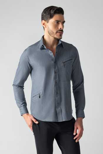 Amit Arora Rayon Denim Shirt 