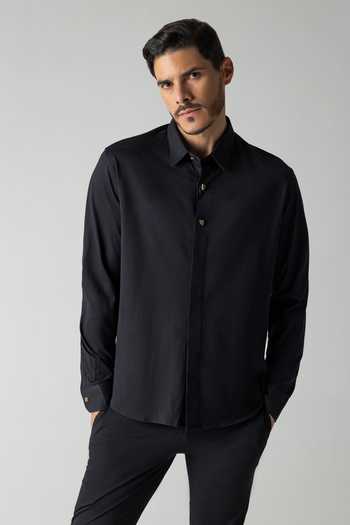 Amit Arora Knit Hidden Placket Shirt  