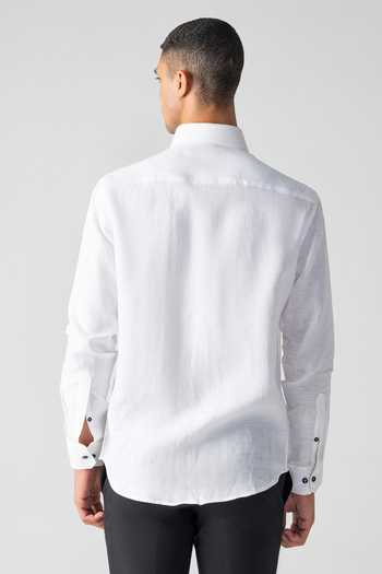 Amit Arora Contrast Strap Linen Shirt  