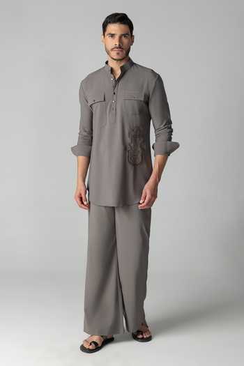Amit Arora Plain Kurta & Palazzo Set 