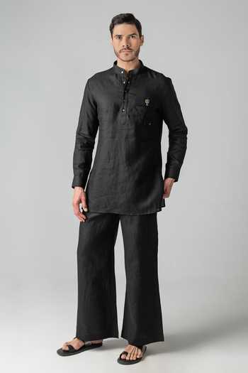 Buy Amit Arora Black Linen Kurta And Palazzo Set Online at Aza Fashions Buy_Amit Arora_Black Linen Kurta And Palazzo Set _Online_at_Aza_Fashions