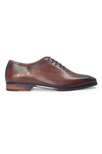 Domani_Brown Kingsley Leather Shoes _Online_at_Aza_Fashions