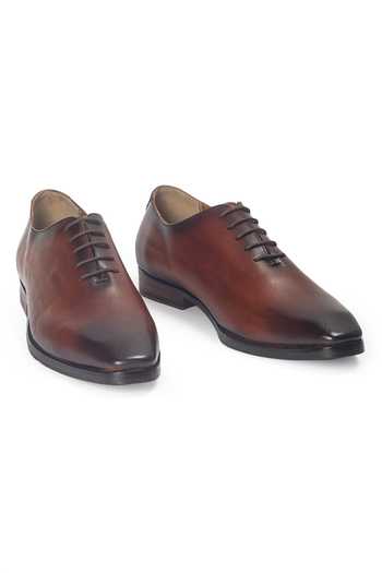 Buy_Domani_Brown Kingsley Leather Shoes _Online_at_Aza_Fashions