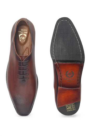 Shop_Domani_Brown Kingsley Leather Shoes _Online_at_Aza_Fashions