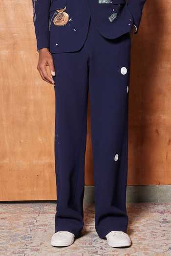Shahin Mannan Navy Suiting Heart Telephone And Text Blazer Pant Set Online at Aza Fashions Shahin Mannan_Navy Suiting Heart Telephone And Text Blazer Pant Set _Online_at_Aza_Fashions
