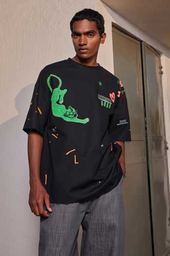 Shahin Mannan Funky Panther Boxy T-Shirt 