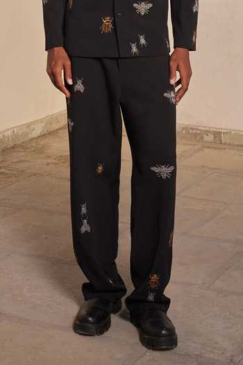 Buy Shahin Mannan Black Crepe Embroidery, Zari Insect Bandhgala And Pant Set Online at Aza Fashions Buy_Shahin Mannan_Black Crepe Embroidery, Zari Insect Bandhgala And Pant Set _Online_at_Aza_Fashions