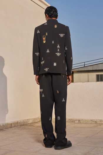 Shahin Mannan Insect Embroidered Pant 