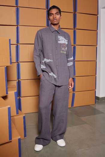 Shahin Mannan Grey Linen Outhouse Full Sleeve Pure Men's Shirt Online at Aza Fashions Shahin Mannan_Grey Linen Outhouse Full Sleeve Pure Men's Shirt _Online_at_Aza_Fashions