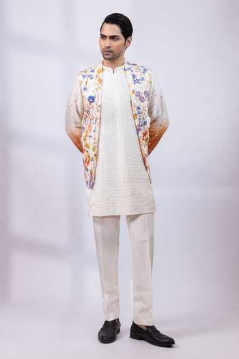 Smriti By Anju Agarwal Bloom Ridge Floral Print Nehru Jacket