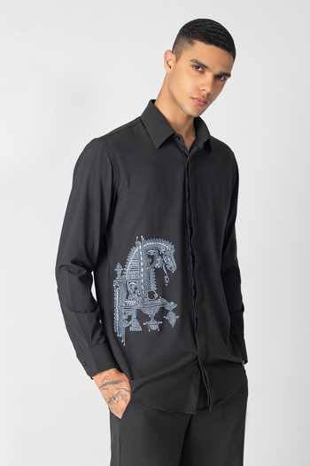 Amit Arora Thread Embroidered Shirt With Palazzo 