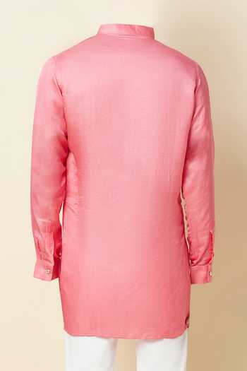 SPRING BREAK Linen Satin Kurta For Kids