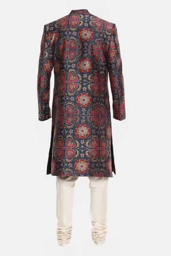 Mayank Modi - Men Bemberg Linen Sherwani With Churidar For Kids