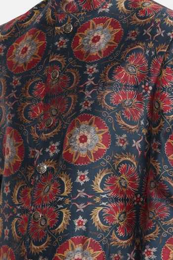 Mayank Modi - Men Red Brocade, Bamboo Embroidery Bemberg Linen Sherwani With Churidar For Kids Online at Aza Fashions Mayank Modi - Men_Red Brocade, Bamboo Embroidery Bemberg Linen Sherwani With Churidar For Kids_Online_at_Aza_Fashions