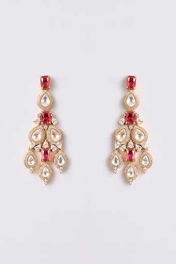 Shop Auraa Trends Red Stone Kundan Choker Necklace Set Online at Aza Fashions Shop_Auraa Trends_Red Stone Kundan Choker Necklace Set _Online_at_Aza_Fashions