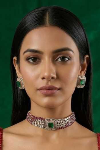 Auraa Trends Kundan Polki Choker Necklace Set 