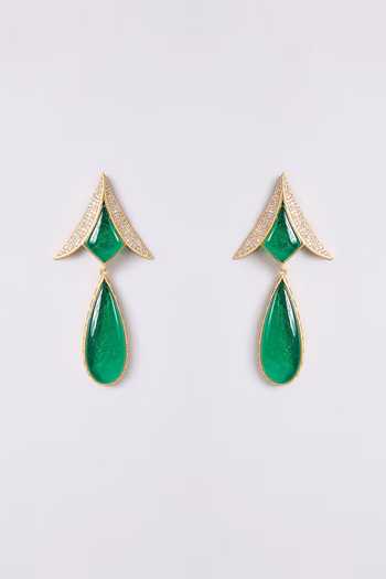 Buy_Auraa Trends_Green Imitation Diamond Necklace Set _Online_at_Aza_Fashions