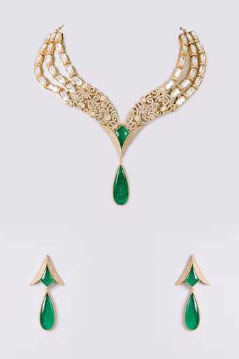 Auraa Trends Imitation Diamond Necklace Set 