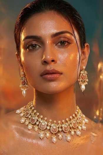 Auraa Trends Kundan Pearl Choker Necklace Set 