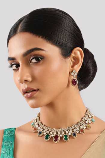Auraa Trends Kundan Polki Choker Necklace Set 