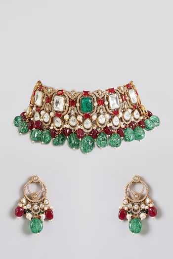 Auraa Trends Stone Embellished Choker Necklace Set