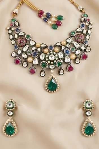 Auraa Trends Kundan Polki Choker Necklace Set 