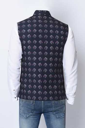 SPRING BREAK Printed Nehru Jacket For Kids