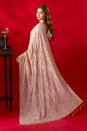 Azeera Floral Embroidered Saree With Unstitched Blouse Piece